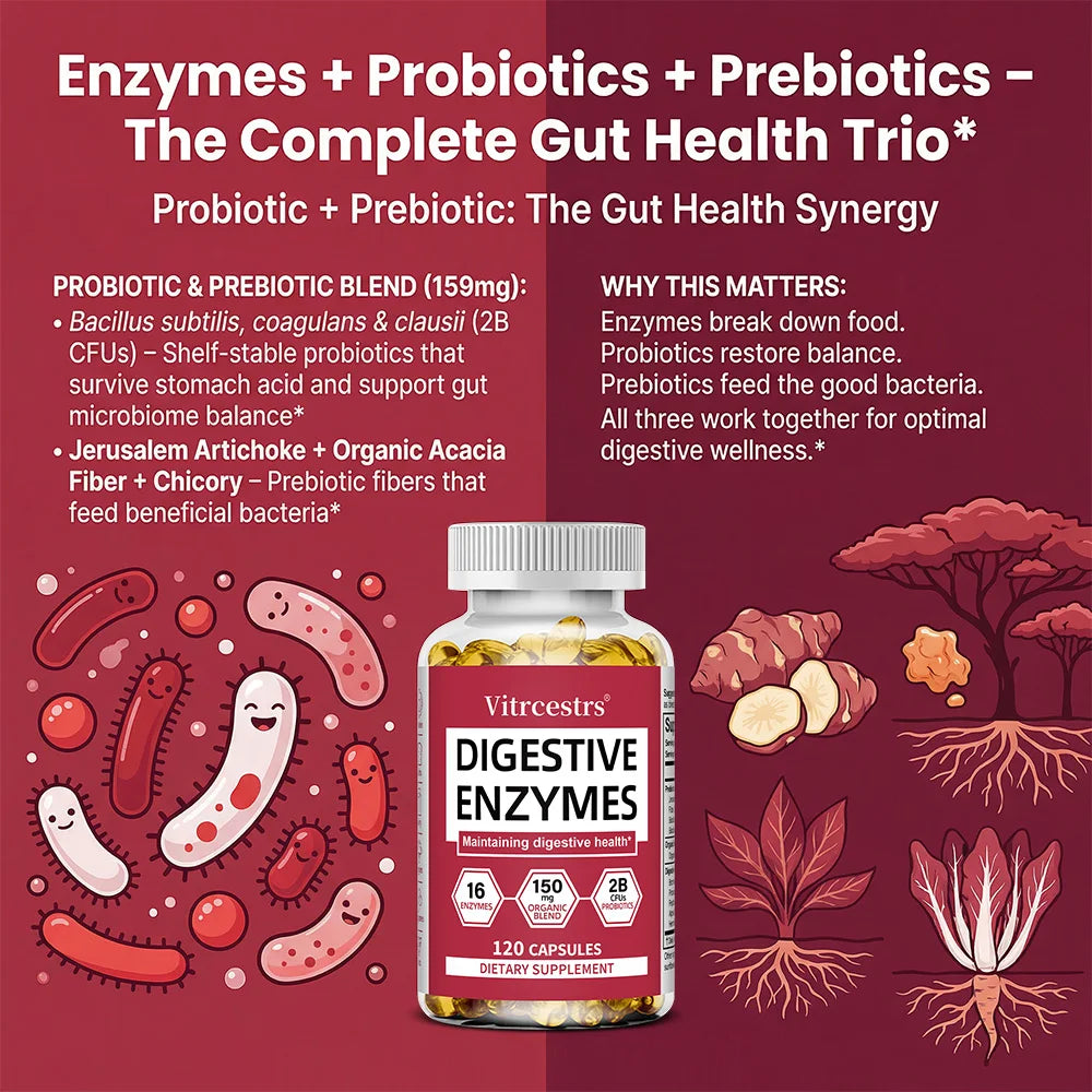 Digestive Enzymes Supplement - Digestion and Intestinal Health for Adults Men and Women, Promotes Nutrient Absorption Healthy supplements