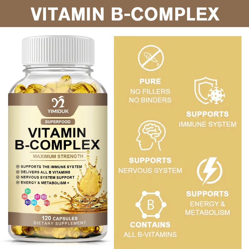 Vitamin B Complex Supplement, Supports Immune System, Nervous Health, Energy Production & Metabolic Balance for Men & Women Healthy supplements