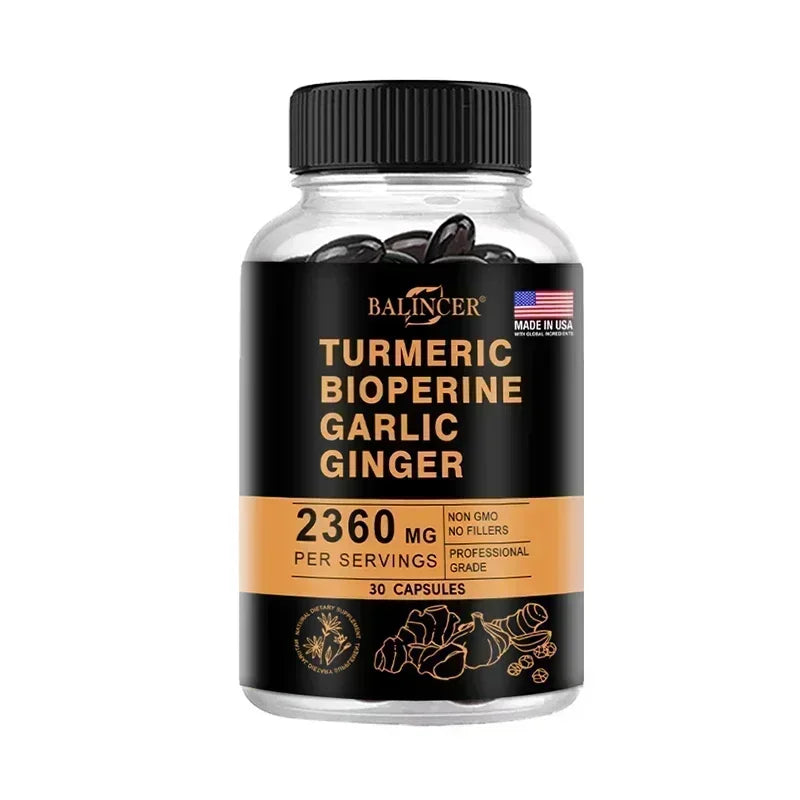 Turmeric Ginger Capsules 2360mg with Curcumin 95%, Garlic & Black Pepper, Joint Support, Digestion & Immune Health Supplement Healthy supplements