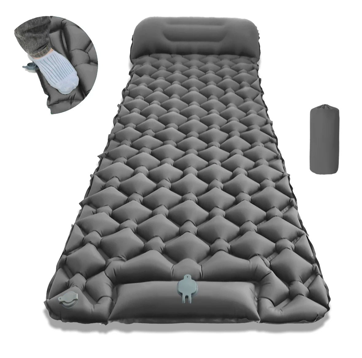 190*60cm Outdoor Camping Inflatable Mattress Sleeping Pad With Pillows Ultralight Air Mat Built In Inflator Pump Hiking RV Healthy supplements