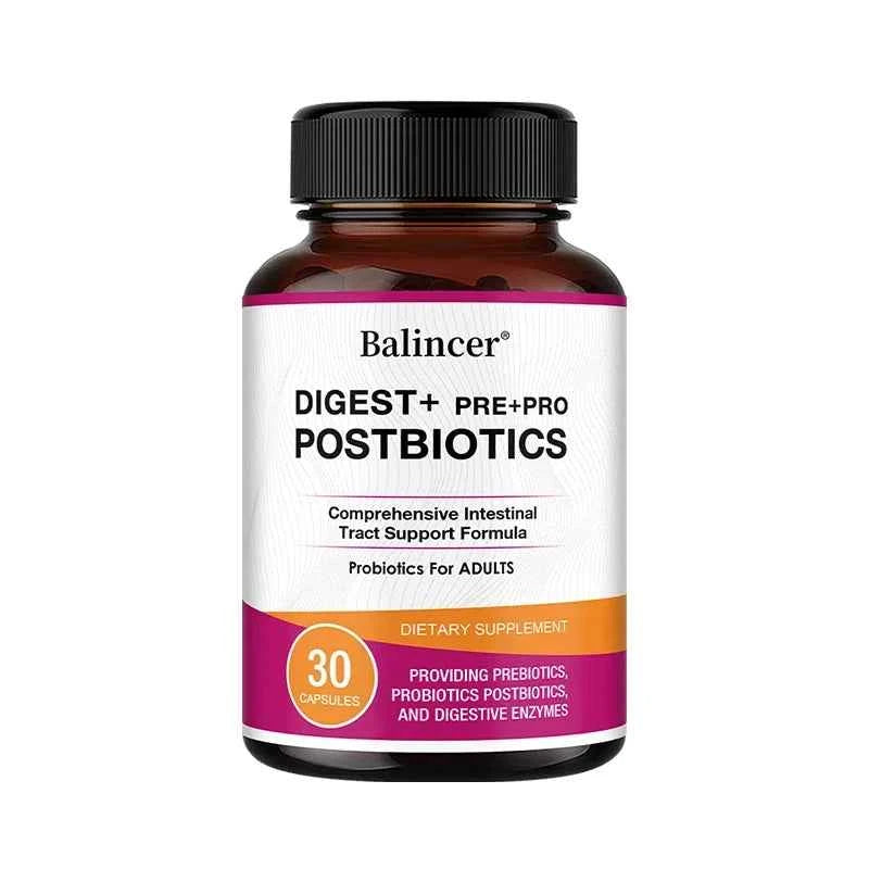 Postbiotics Digestive Enzymes Supplement - Gas & Bloating Relief, Digestion and Intestinal Health for Adults Men and Women