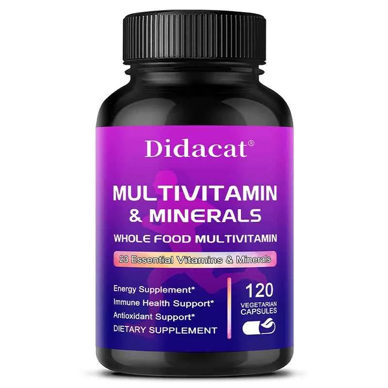 Whole Food MultiVitamin and Minerals - 120 Multivitamins for Women and Men, Powerful Antioxidants for Digestive Support