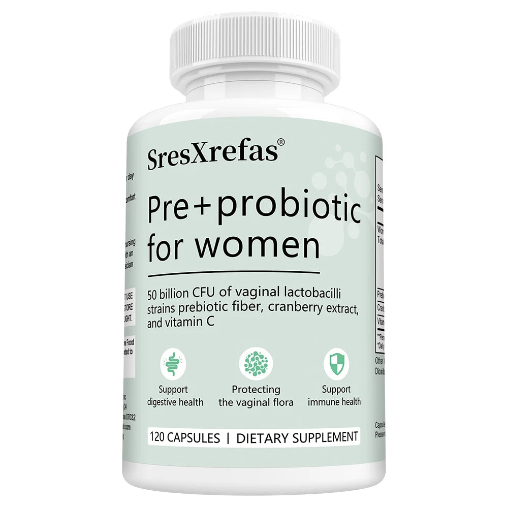 Pre+probiotic Capsules for Women, with Vitamin C, Cranberry Extract, Support Digestive Health, Protecting The Vaginal Flora Healthy supplements