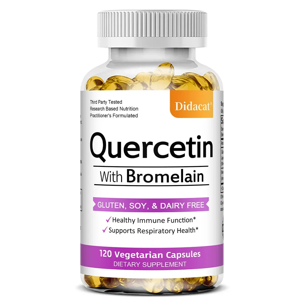 Quercetin with Bromelain Supplement, Enhance Immunity Respiratory, Antioxidant and Help Maintain Cardiovascular Health Healthy supplements