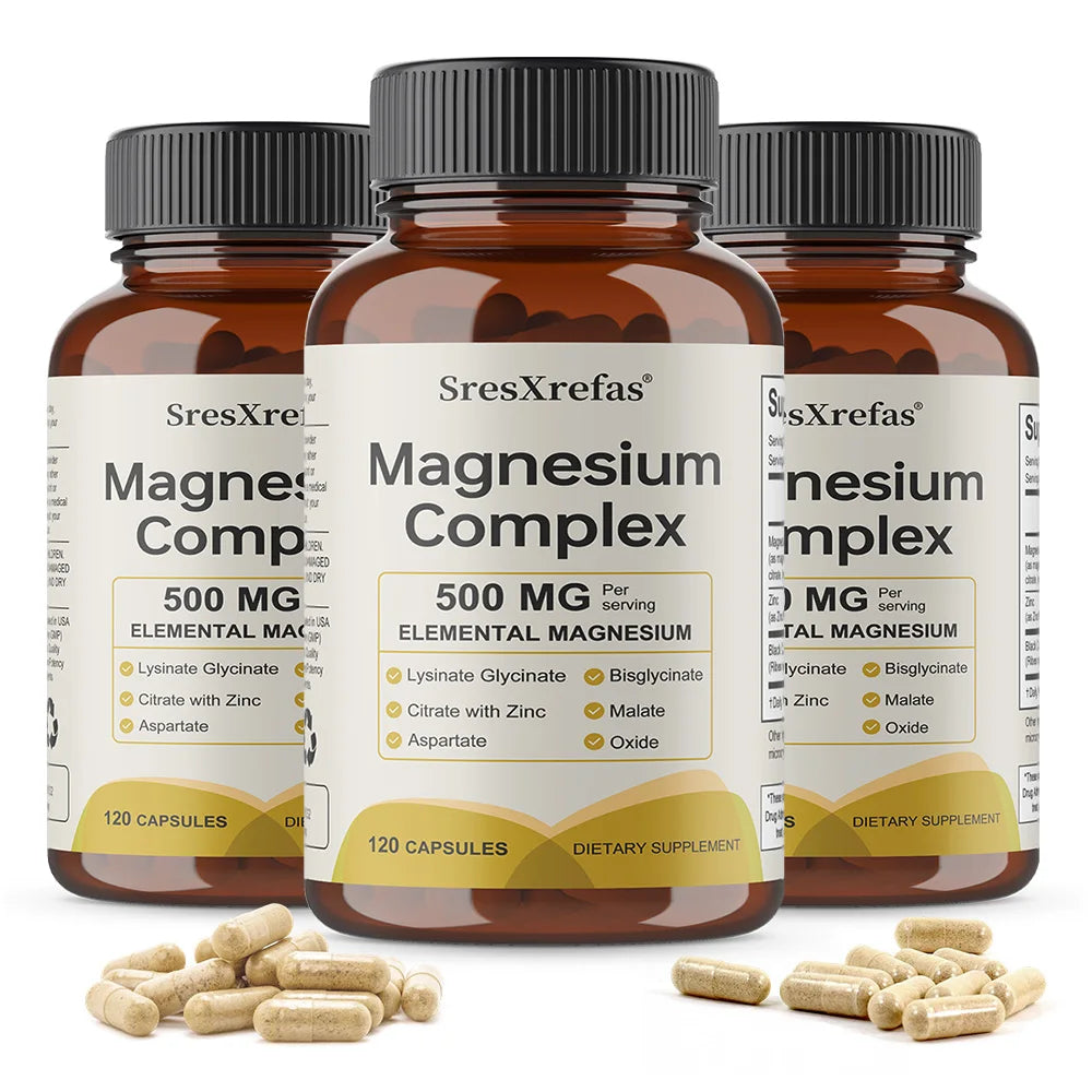 Magnesium Complex 500mg for Women & Men | 6 in 1 Magnesium Supplement with Zinc | Quality Sleep & Muscle Health Healthy supplements