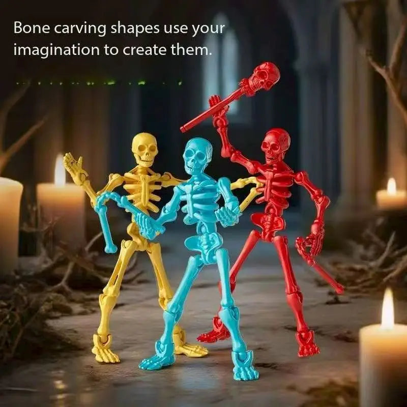 3D Skeleton Model Assembly Toy Multi Joint Mobile Skull and Bone Puppet Decoration Action Figures Anime Gifts Games Toys Healthy supplements