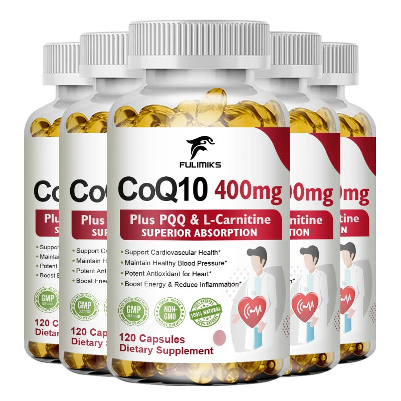 Premium Coenzyme Q10 Supplement, with Omega-3s & Vitamin E, Promotes Heart Health, Cellular Energy, Antioxidant & Healthy Aging Healthy supplements
