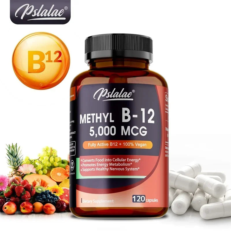 Vitamin B12 5000 Mcg - Supports Energy Levels, Mind, Nervous System - Blood Cell Production, Fatigue Relief, Heart Health Healthy supplements
