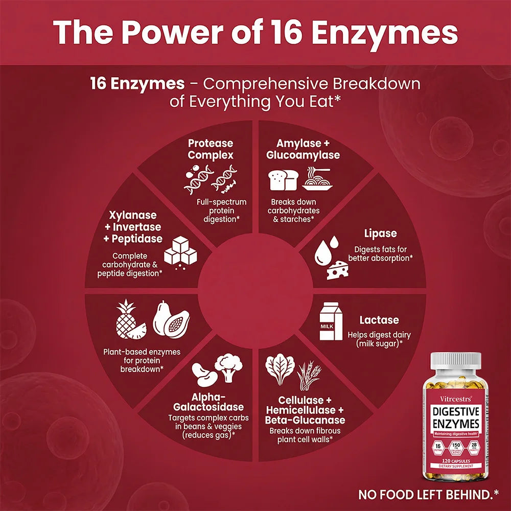 Digestive Enzymes Supplement - Digestion and Intestinal Health for Adults Men and Women, Promotes Nutrient Absorption Healthy supplements