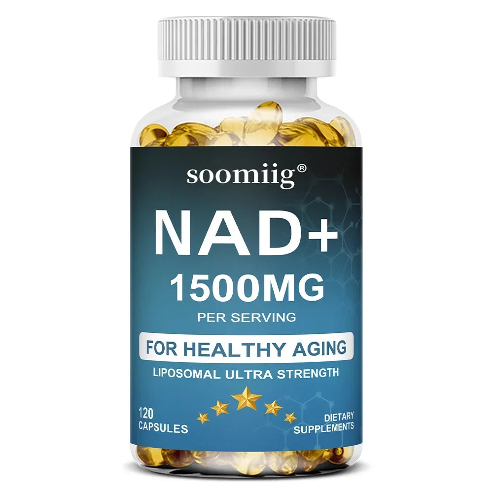 NAD+ Supplement-with Trans-Resveratrol, Support Skin Health, Cell Repair, Brain Cognition, Anti-Aging, Antioxidant, 120 Capsules Healthy supplements