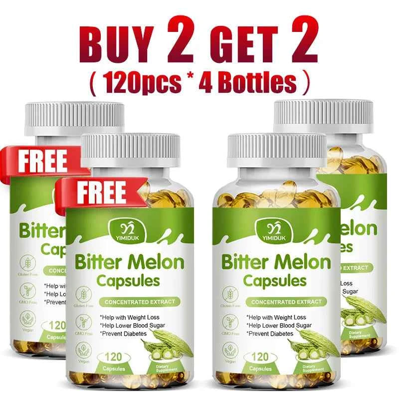 Buy 1 Get 1 Free! Bitter Melon Extract Supplement, for Natural Blood Sugar, Metabolism Booster & Weight Management Aid, Vegan