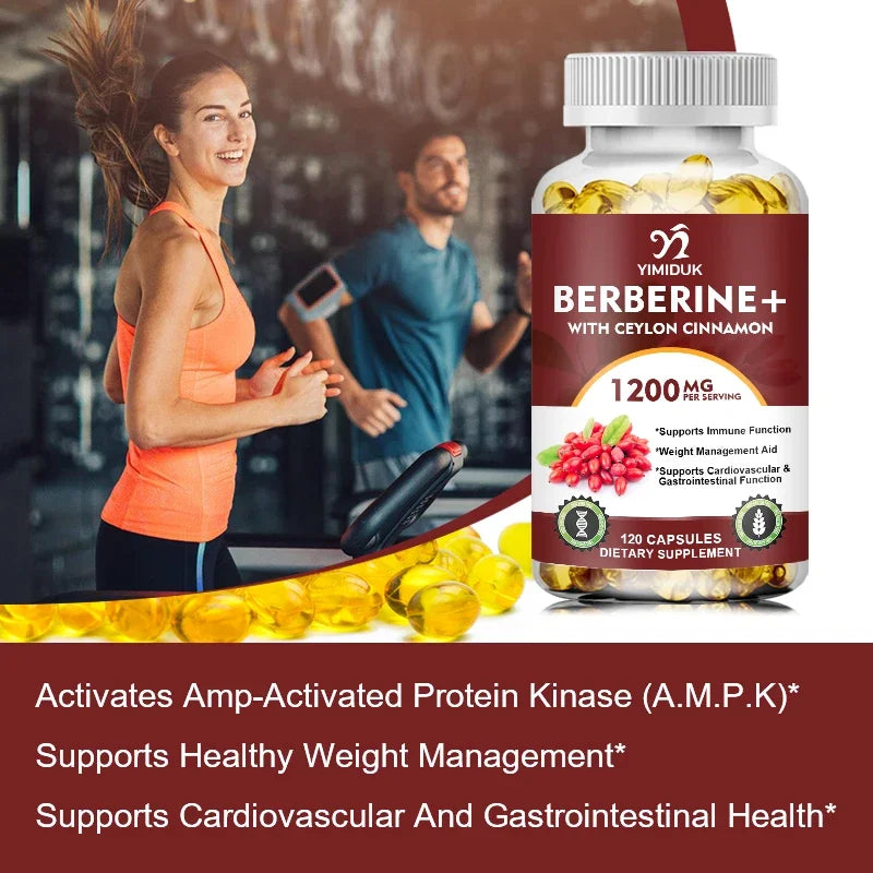 Premium Berberine + Ceylon Cinnamon Supplement, Supports Cardiovascular Health, Glucose Balance, Immunity & Digestive Wellness Healthy supplements