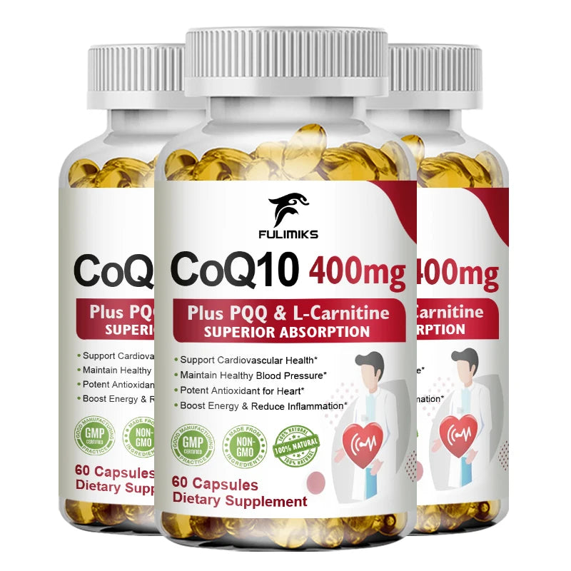 Premium Coenzyme Q10 Supplement, with Omega-3s & Vitamin E, Promotes Heart Health, Cellular Energy, Antioxidant & Healthy Aging Healthy supplements