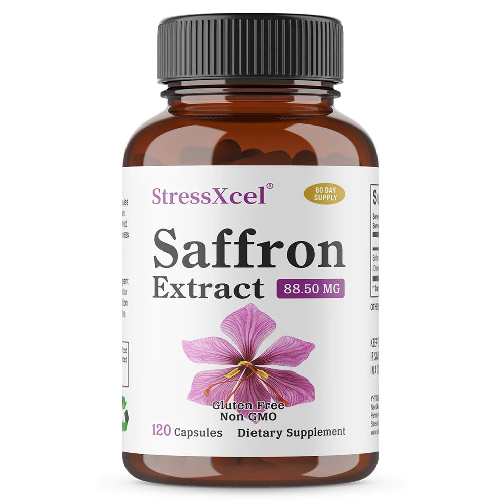 Saffron Extract Capsules, Antioxidant Daily Wellness Supplement, Improve Eye Health, Promotes Blood Circulation & Metabolism Healthy supplements