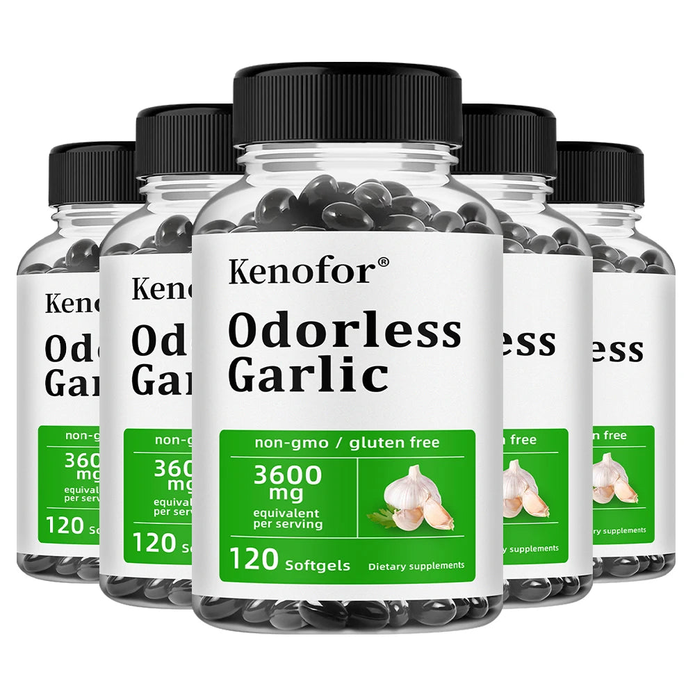 Odorless Garlic Capsules - Supports Immune and Cardiovascular, Cholesterol Health, Antioxidant, Non-GMO, Dietary Supplement Healthy supplements