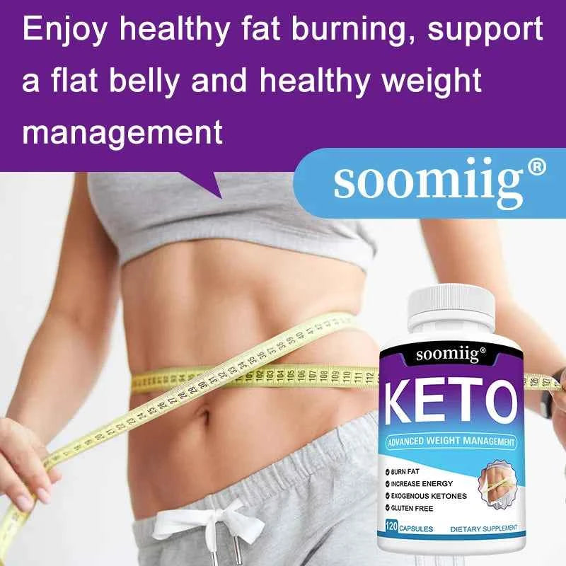 Keto Supplement Capsules, Detoxifies, Help Suppress Appetite, Promote Digestive Health, Suitable for Both Men and Women