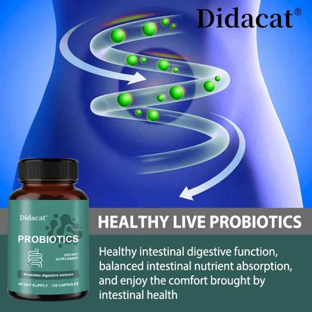 Probiotics Dietary Supplement for Digestive & Gut Health for Men & Women, 120 Capsules
