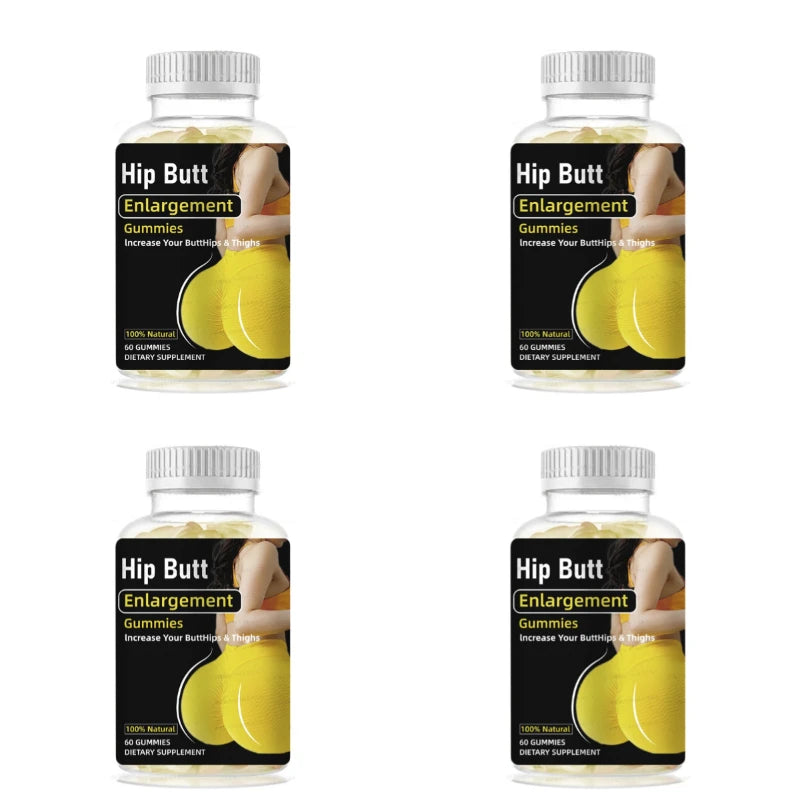 Hip Butt Enlargement Gummies for Buttocks Hips and Thighs Adults Glute Curve Support Gummies for Women Peach Flavor 60 Count Healthy supplements