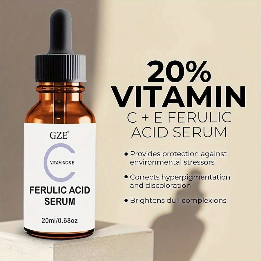 GZE Ferulic Facial Serum with Vitamin C, Vitamin E, & Absorbic Acid - Make you looks Younger, Skin Brightening Face Essence Healthy supplements