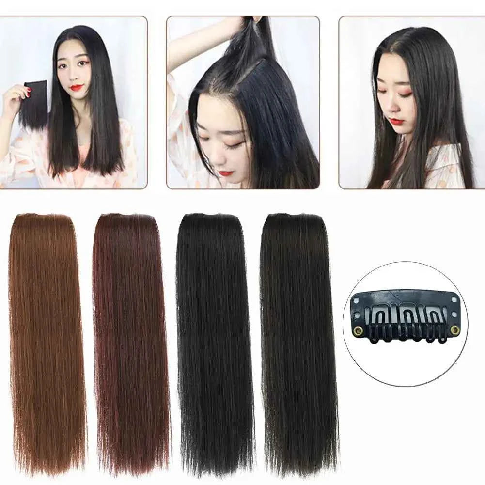 20/15/20/30cm Hair Extension Clip Long Supplement Hair Elastic Clip Invisible Human Hair Wig Pads Synthetic Hairstyle For Female
