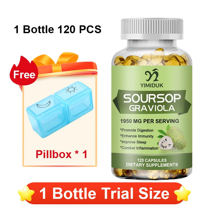 YIMIDUK Graviola Soursop Supplement, Supports Immune Health, Digestive Comfort, Sleep Quality & Overall Body Wellness Daily Healthy supplements