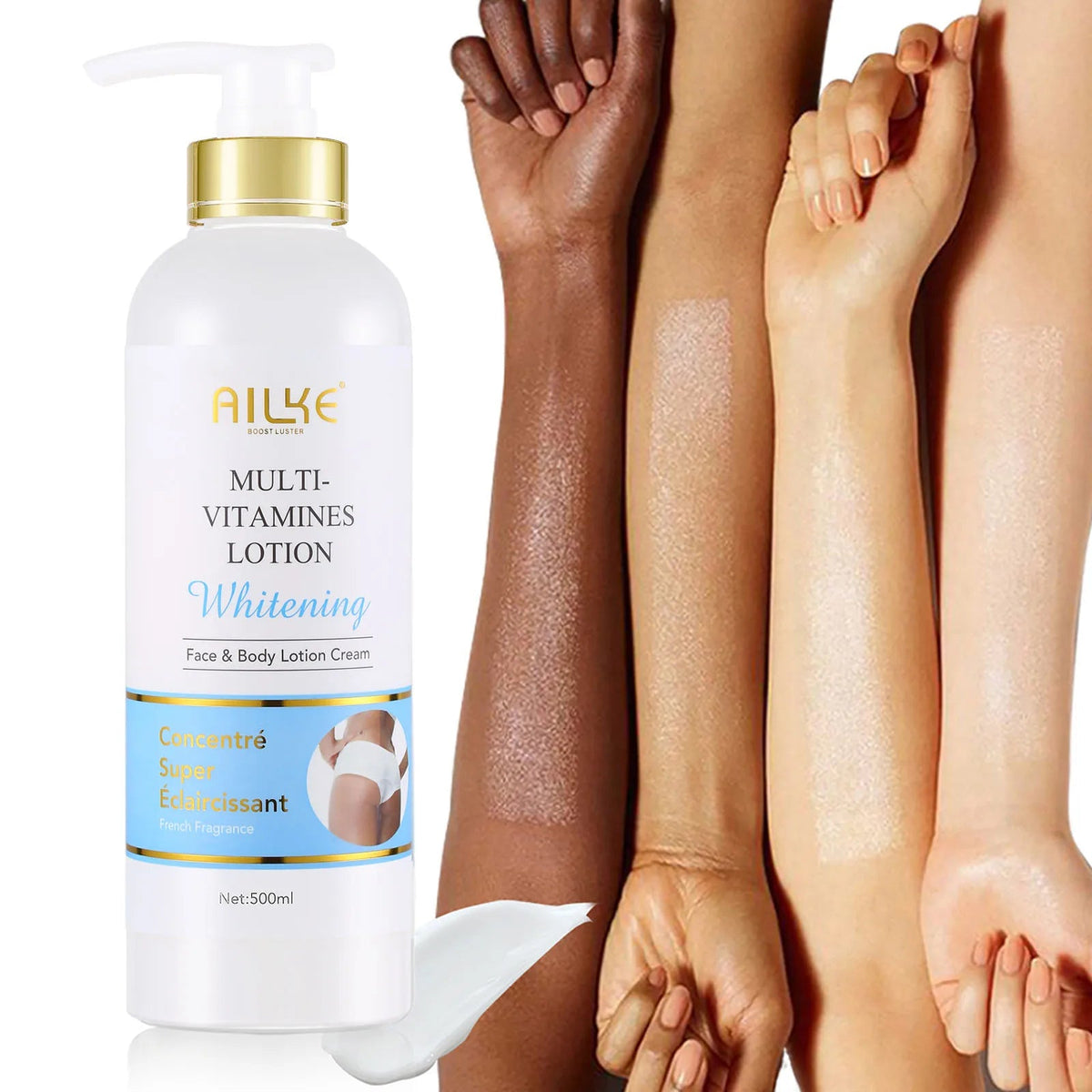 AILKE Multi-Vitamin Body Lotion, Whiten, Brighten, Remove Dark Spots, Hyperpigmentation, Moisturizes, Smoothes & Antioxidant Healthy supplements