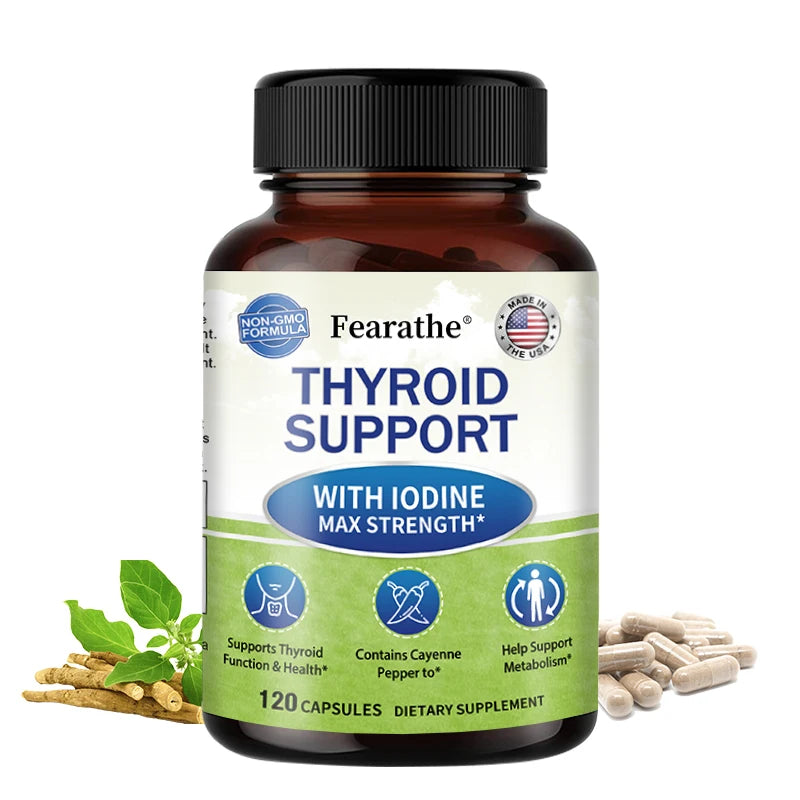 Thyroid Supplement for Men and Women - Thyroid Health, Metabolism, Energy and Focus Formula - 120 Capsules,Non-GMO Healthy supplements