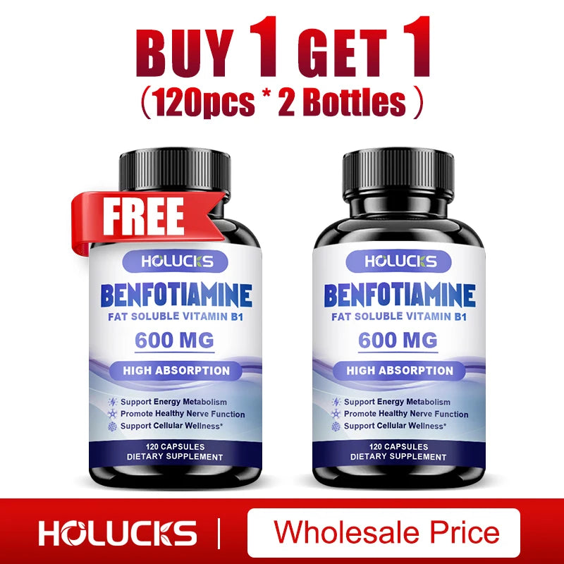 Benfotiamine Capsules, with Fat-Soluble Vitamin B1, Support Nerve Health, Energy Metabolism & Cellular Wellness for Men & Women Healthy supplements