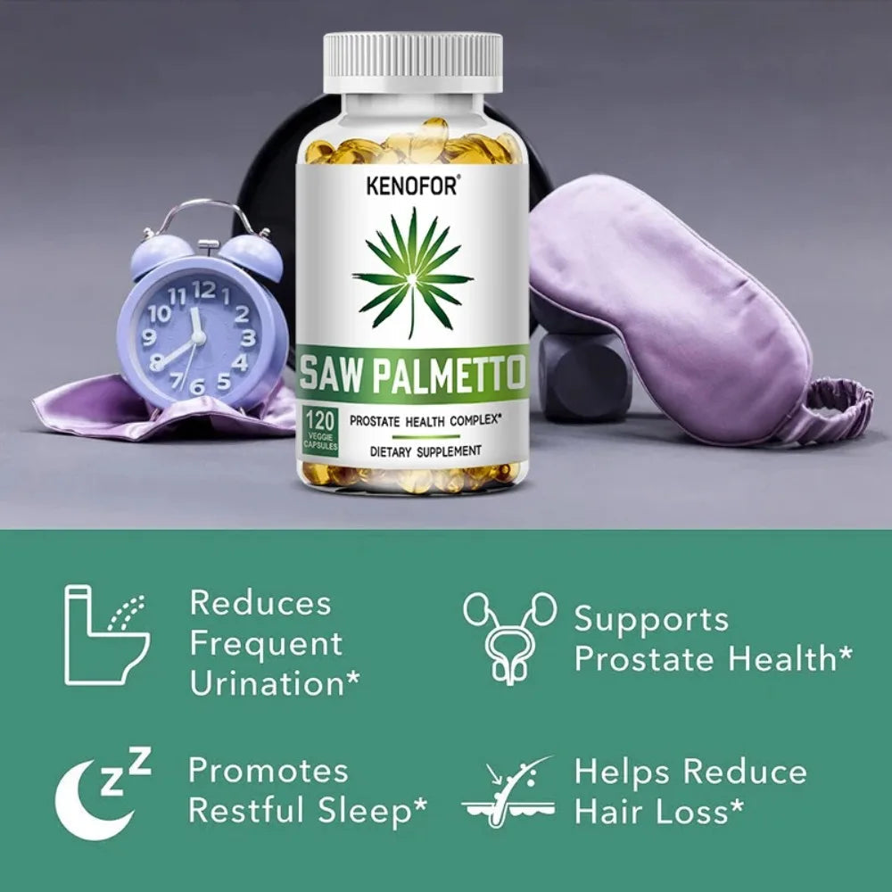 Saw Palmetto Extract Capsules Prostate Health Supplement Hair Growth for Mens Help Normal Urination Frequency Healthy supplements
