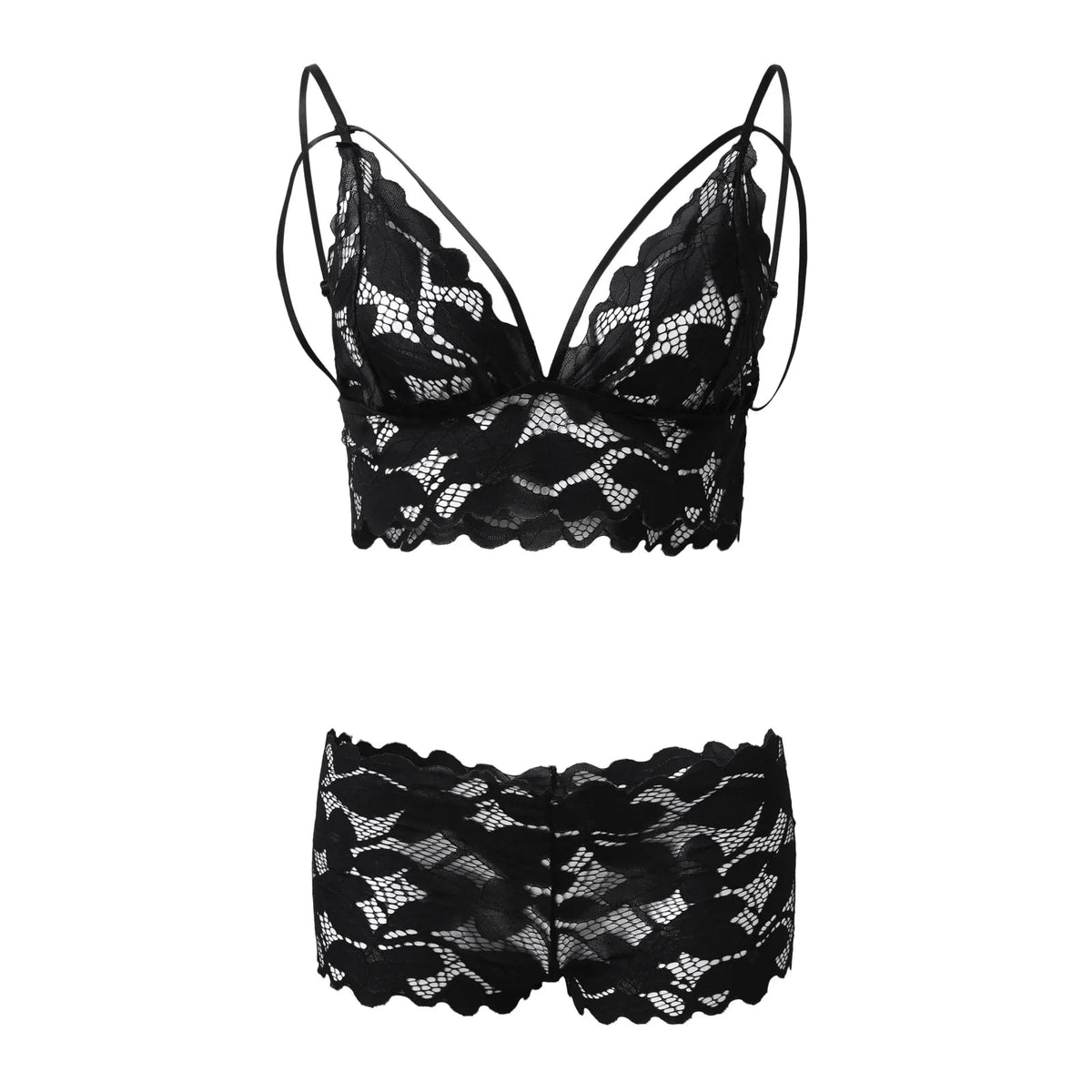 Women Strappy Floral Lace Lingerie Set V Neck Bra High Waist Panty Bow Sheer Mesh Intimate Sleep Honeymoon Bedroom Outfit Healthy supplements