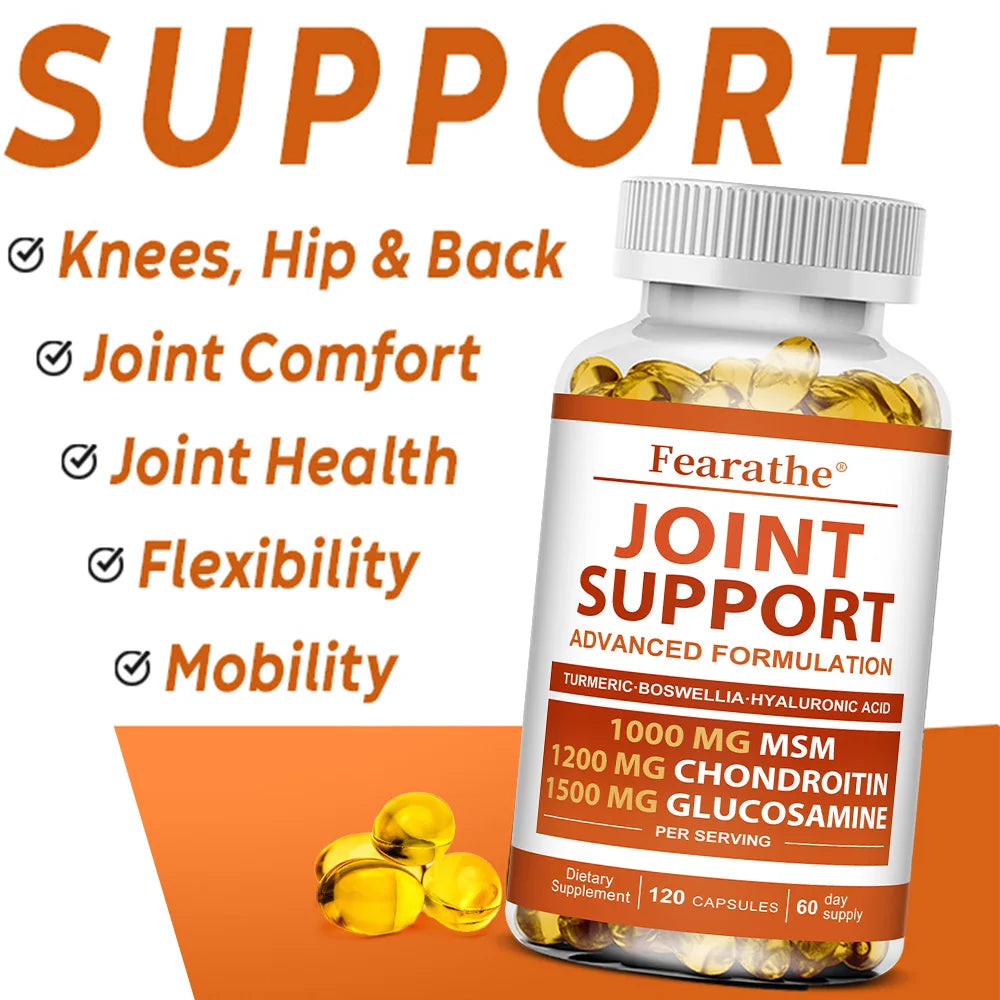 Joint Support - Glucosamine & Chondroitin & MSM,Joint Health Support, for Bone and Cartilage Health,120 Capsules Healthy supplements