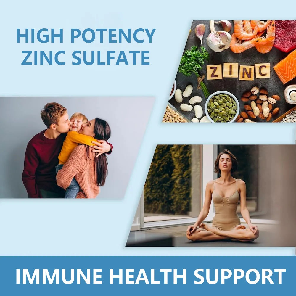 Zinc 50Mg Supplement Capsules – Zinc Sulfate for Antioxidant & Skin Health, Suitable for Both Men and Women Healthy supplements