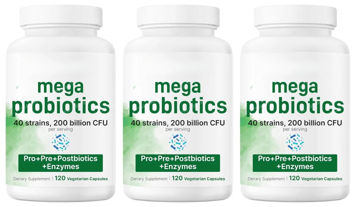 Probiotics Capsules 200 Billion CFU 40 Strains Prebiotics Digestive Enzymes Gut Health Supplement 120 Veg Capsules Men Women Healthy supplements