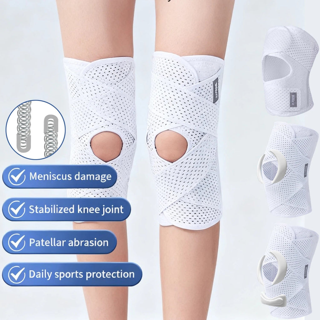 Sports Kneepad Pressurized Elastic Knee Pads Knee Support Joints Protector Fitness Gear Injury Recovery Brace Protector Non-Slip Healthy supplements