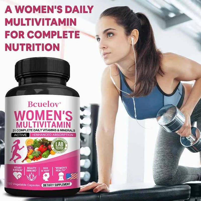 Women's Multivitamin Supplement Capsules - for Joints, Hair, Skin, Nails, Brain, Heart, Digestive and Immune Health
