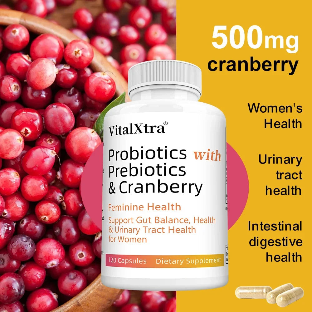 Women’s Probiotic -  Contains Prebiotic Cranberry, Improves Intestinal Health, Improves Digestion, and Relieves Bloating and Gas Healthy supplements