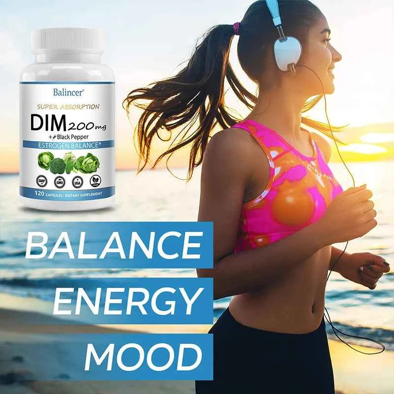 DIM Supplement 250mg with Piperine 5mg - Hormone Balance, Menopause Relief & Metabolism Support, Healthy Weight Management