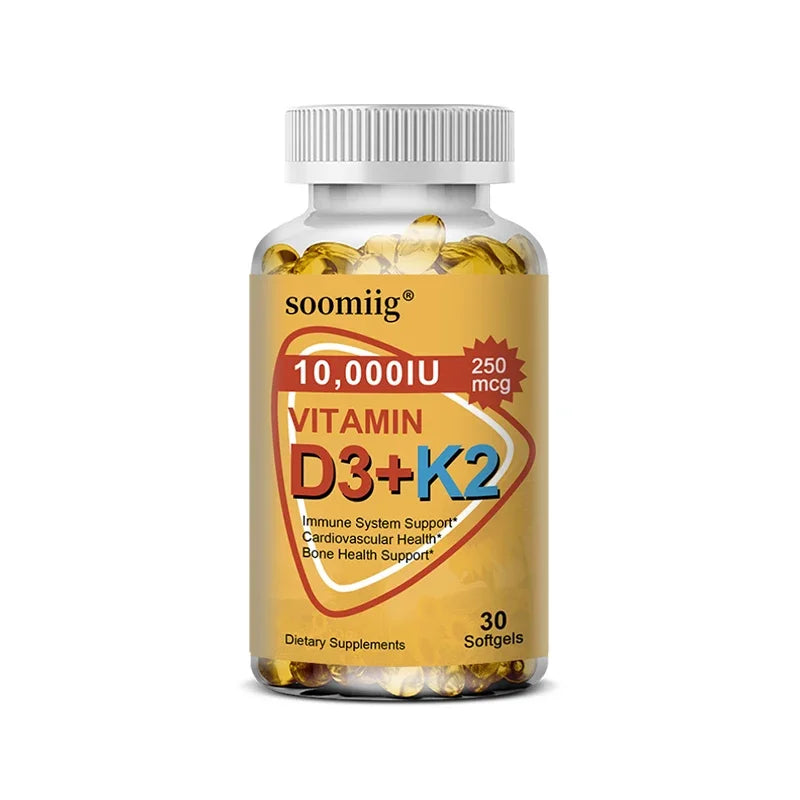 Vitamin D3 K2 Softgel Capsule Supplement Support Joint, Bone and Immune Health Strong Bones & Healthy for Men Women Healthy supplements