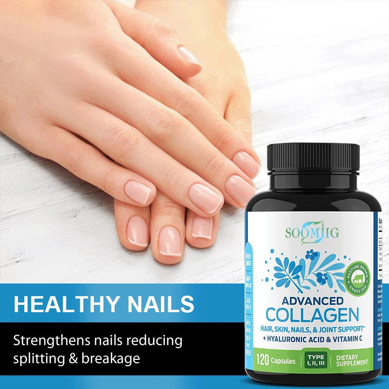 Multi Collagen Capsules, Hydrolyzed Collagen Supplement for Hair Skin Nails Joint & Bone Health, Anti-Aging Antioxidant Support Healthy supplements
