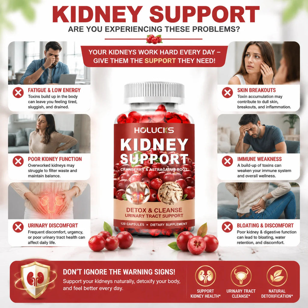 Kidney Cleanse Detox & Repair Supplement, with Astragalus Root, Cranberry, Support Urinary Tract & Immune Health, Daily Energy Healthy supplements