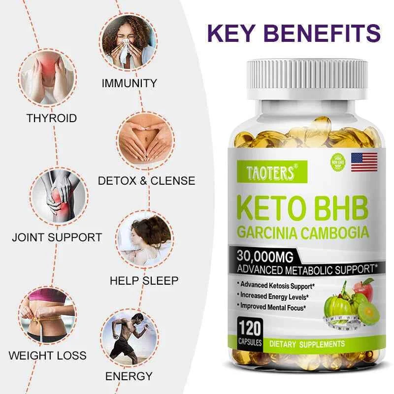 BHB Keto Apple Cider Vinegar Capsules Maintain Body Shape Weight Management Metabolism Detox Dietary Supplement