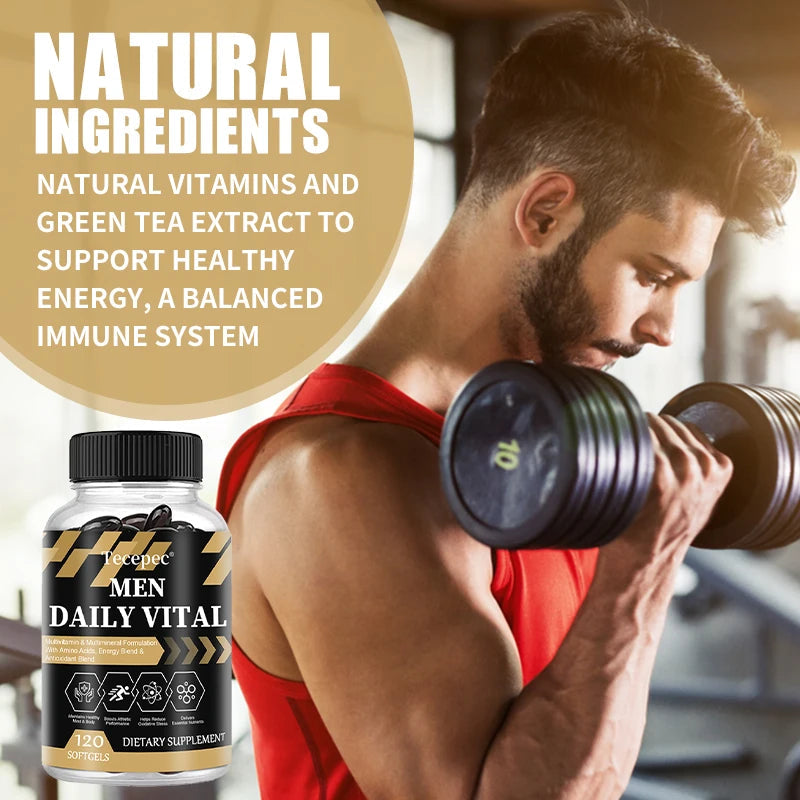 Men's Daily Multivitamin & Mineral Supplement, 22 Essential Nutrients, Supports Energy, Stamina, Immune, Brain & Muscle Health Healthy supplements