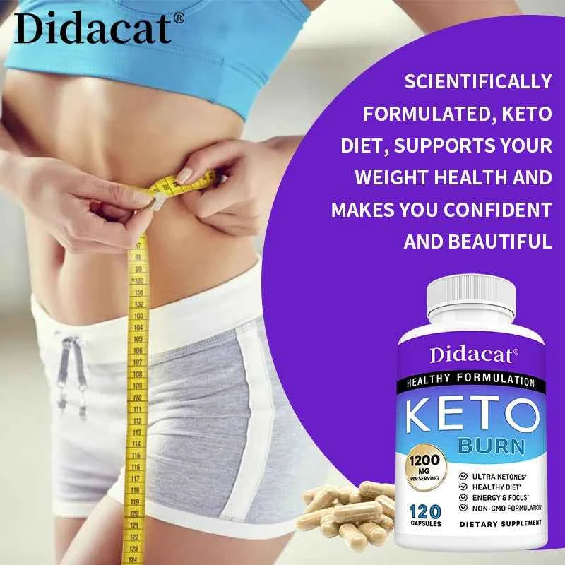Advanced Keto Supplement - Ketogenic Fat Burner, Suppress Appetite and Support Weight Management, 120 Capsules for Men Women
