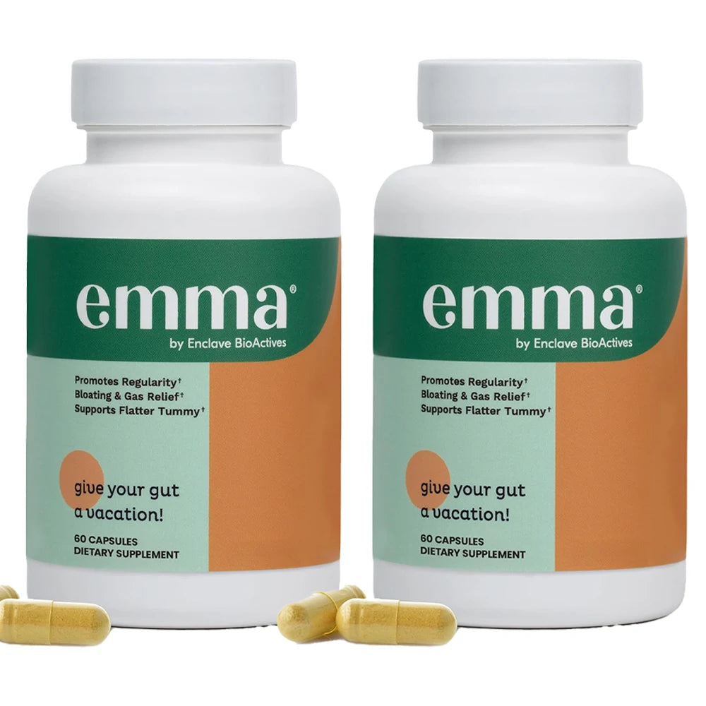 Emma Gut Health Relief Supplement | 60 Digestive Capsules For Women & Men | Helps Ease Bloating & Digestion Healthy supplements