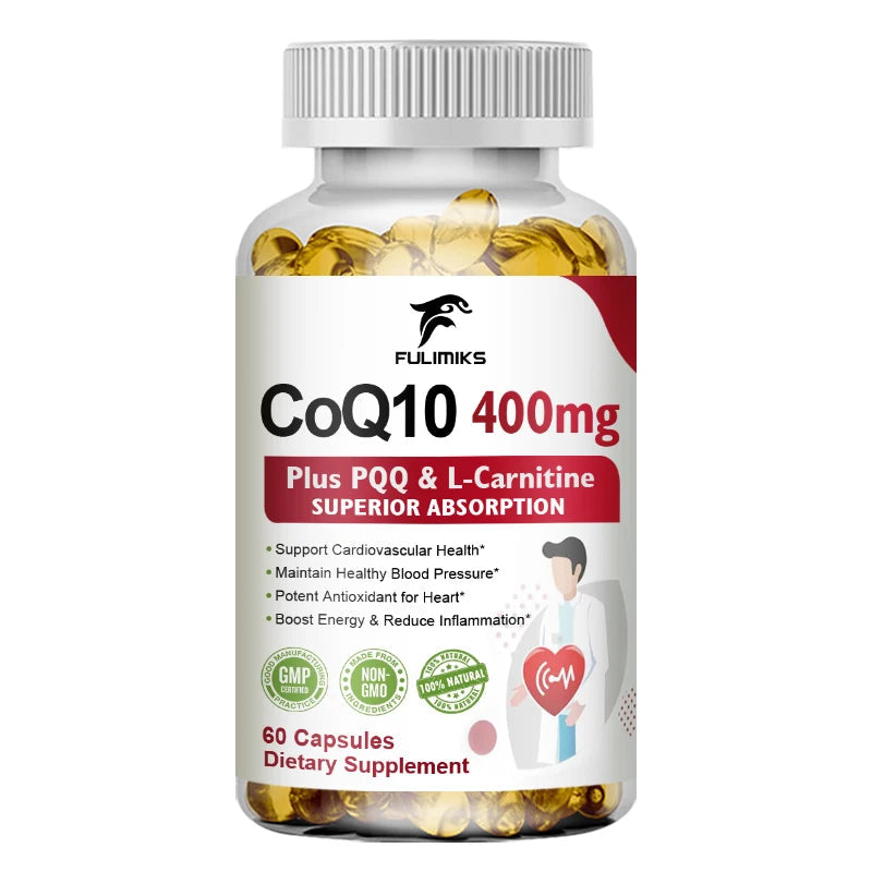Premium Coenzyme Q10 Supplement, with Omega-3s & Vitamin E, Promotes Heart Health, Cellular Energy, Antioxidant & Healthy Aging Healthy supplements