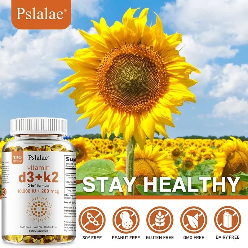 Vitamin D3 with K2 - Immune Support, Healthy Muscle Function and Bone Health, for Heart, Joint Health Healthy supplements