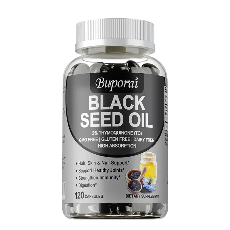 Premium Black Seed Oil 120 Capsules - Support Overall Health | Immune System Support, Non-GMO, Gluten-Free Supplement Healthy supplements