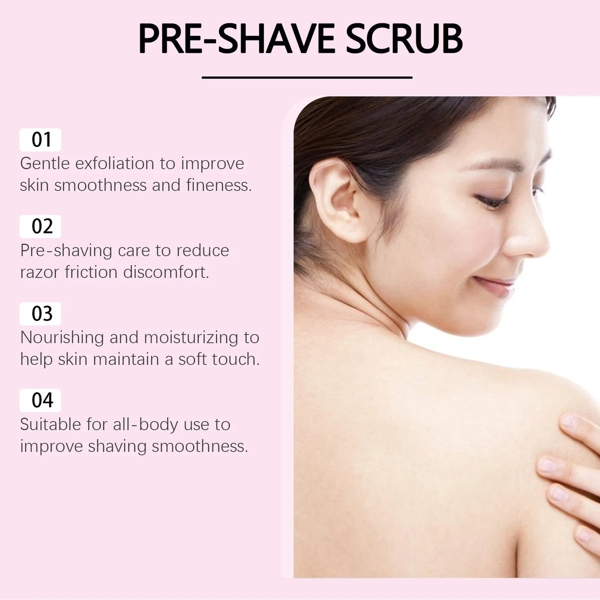 Pre-Shave Scrub Gentle Exfoliating Body Scrub for Smooth Skin Moisturizing Pre-Shave Care for Face and Body Smooths Skin Texture Healthy supplements