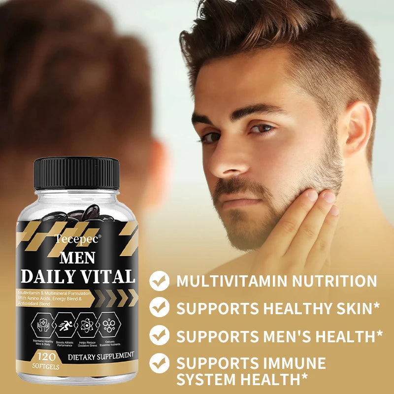 Men's Daily Multivitamin & Mineral Supplement, 22 Essential Nutrients, Supports Energy, Stamina, Immune, Brain & Muscle Health Healthy supplements