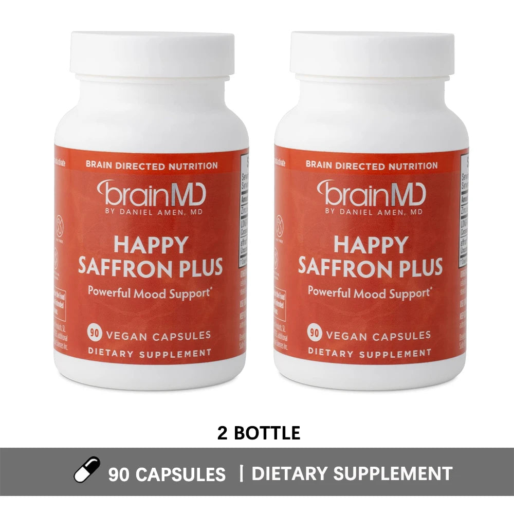 Happy Saffron Plus Supplements - Saffron Flower Extract Supplement for Eye Health Support - Mood Enhancer for Men & Women Healthy supplements